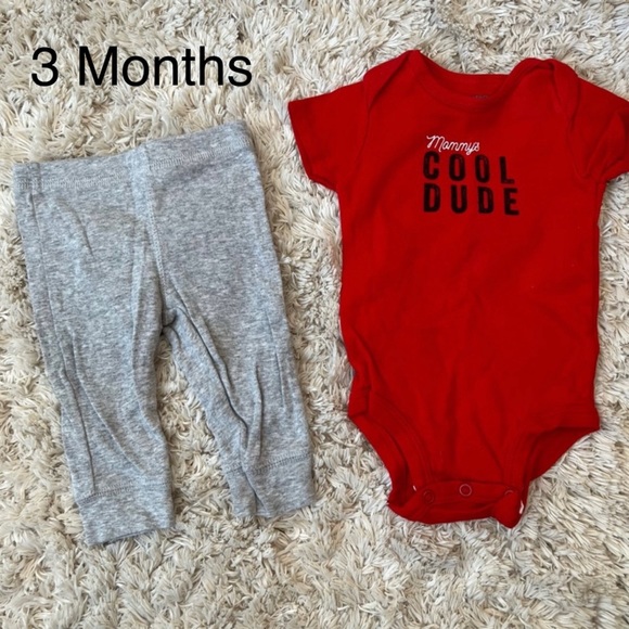 ✨ 5 For $15 ✨ Carter’s Boy 3 Month Pengiun Onesie/Bodysuit & Pants Matching - Picture 1 of 5